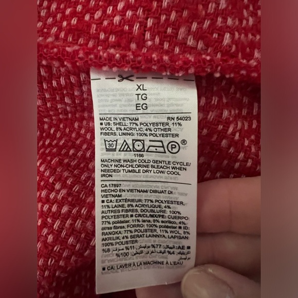 Old Navy - red & pink wool blend coat - Picture 9 of 10
